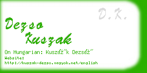 dezso kuszak business card